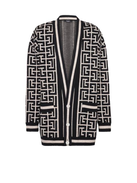 Balmain Oversized wool sweater with Balmain monogram