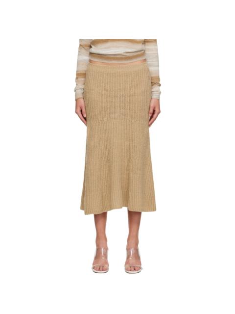 gimaguas Beige Isola Midi Skirt