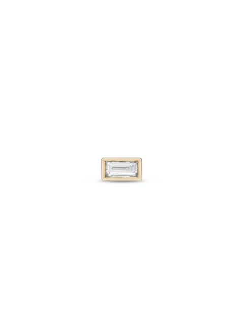 STONE AND STRAND Small Bezel Baguette Diamond Stud