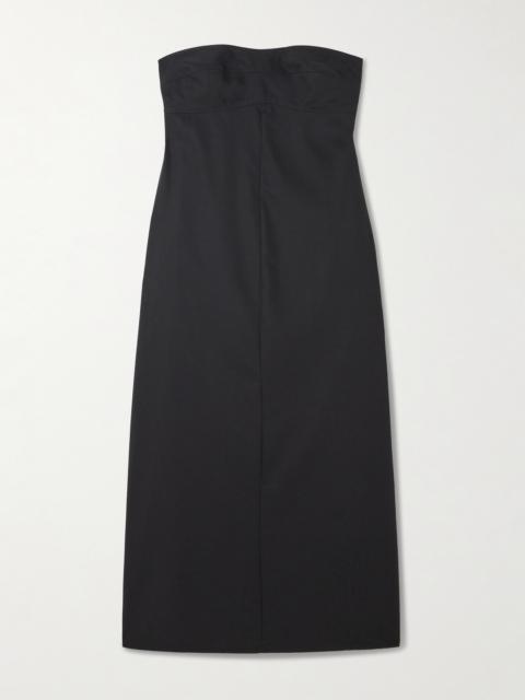 ST. AGNI Strapless Wool Maxi Dress