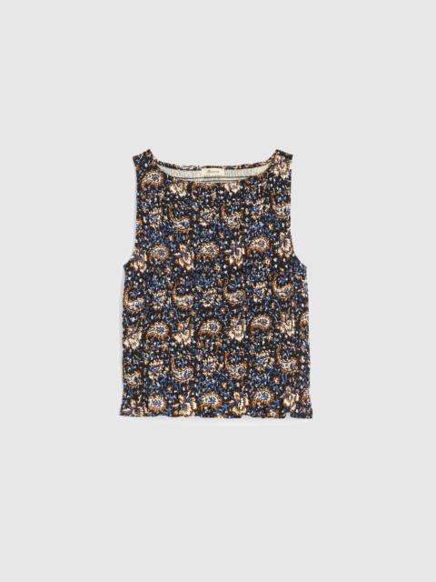 Madewell Smocked Boatneck Sleeveless Top