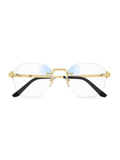 Cartier Men's Santos Classic 53MM Round Optical Glasses - Gold