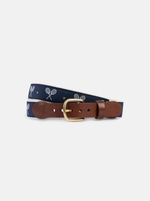 J. PRESS MADE-IN-USA TENNIS RACKETS MOTIF BELT
