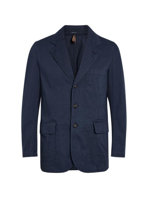 Drake's herringbone pocket blazer