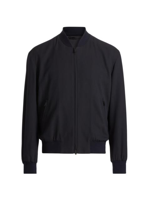 GIORGIO ARMANI Men's Cotton-Blend Bomber Jacket - Solid Blue