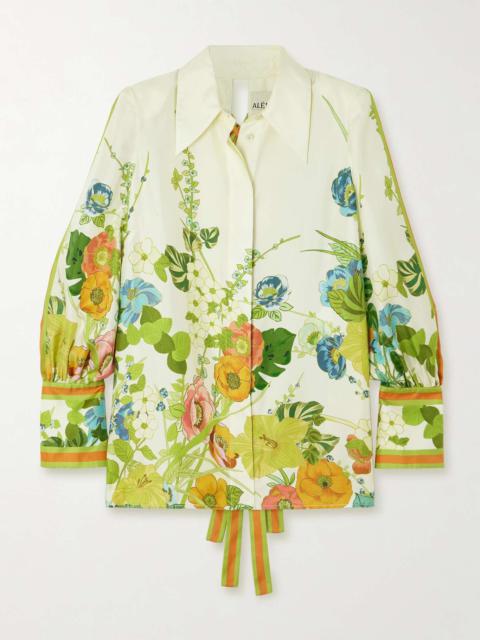 ALÉMAIS Constance tie-detailed floral-print silk-twill shirt