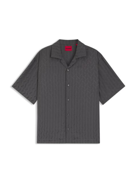 HUGO OVERSIZED-FIT SHIRT WITH JACQUARD PATTERN