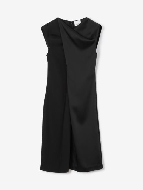 Draped Satin-back Crepe Dress