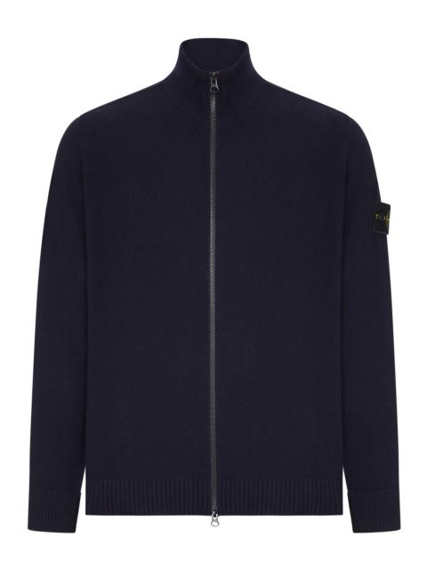 Stone Island FULL ZIP WOOL SWEATER WITH HIGH NECK