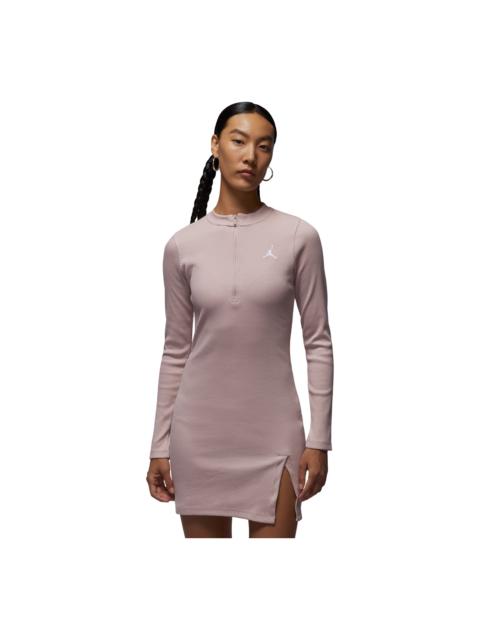 Jordan (WMNS) Air Jordan Long Sleeved Knitted Dress 'Fossil Lime White' HF9478-292