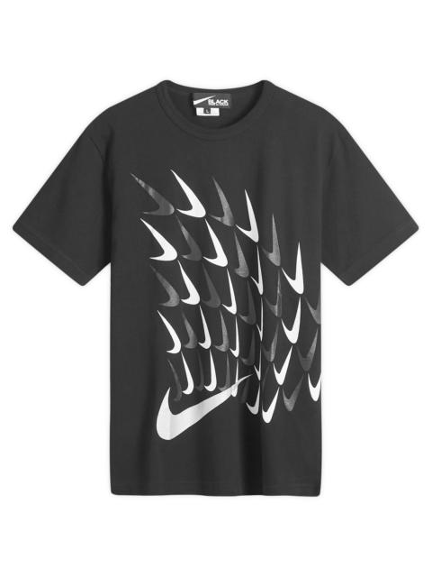 BLACK COMME des GARÇONS Comme des Garçons Black x Nike Vertical Swoosh Print T-Shirt