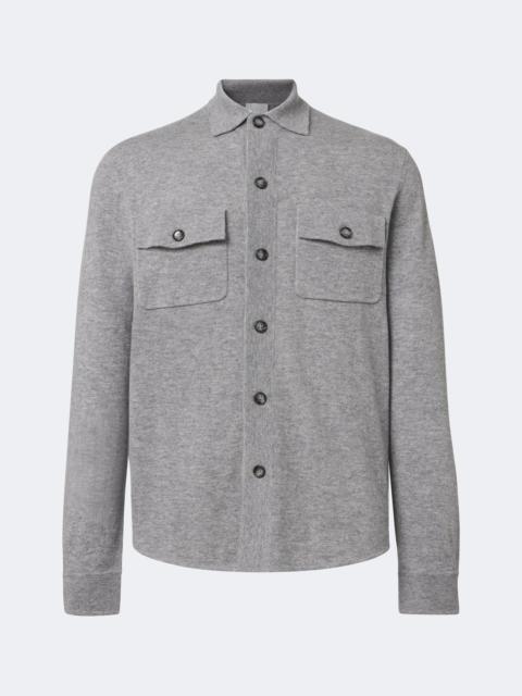 Allude Knitted wool and cashmere shirt