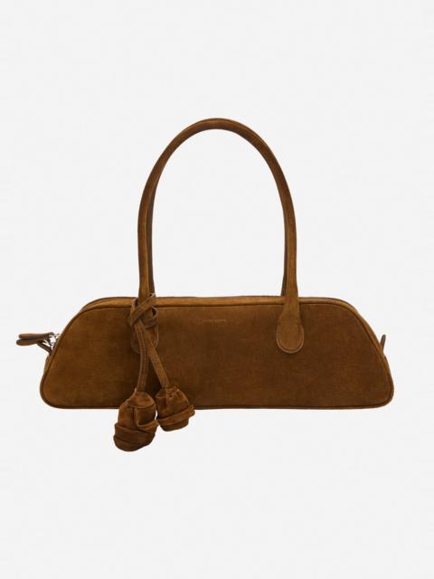 MAGDA BUTRYM Brigitte trapeze in camel suede with flower charm