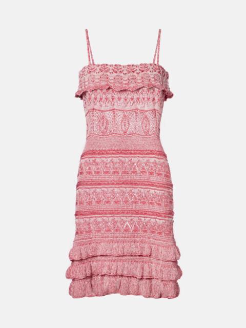 Etro Crochet ruffled cotton minidress