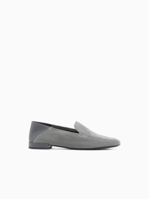 GIORGIO ARMANI LOAFER IN SPLIT LEATHER WITH LEATHER LINING AND SOLE