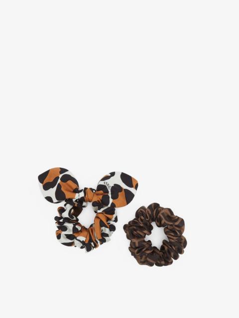 FENDI Set of two multicolor silk hair ties