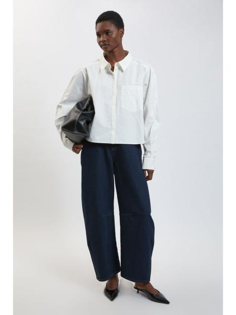 KAREN MILLEN Cotton Poplin Cropped Shirt