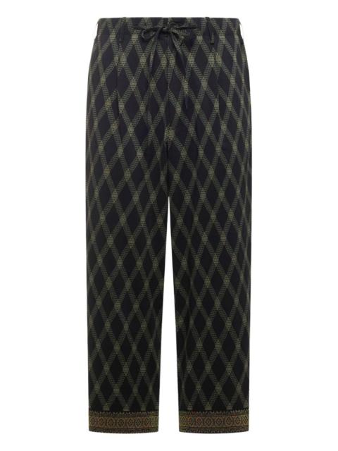 Pierre-Louis Mascia diamond-pattern drawstring-waist trousers