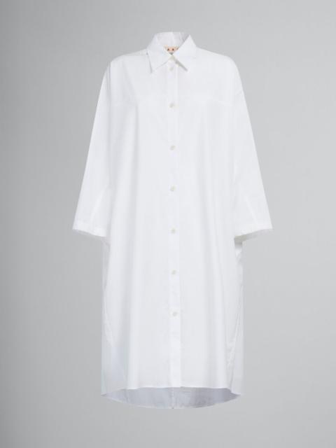 WHITE BIO POPLIN OVERSIZED SHIRT DRESS