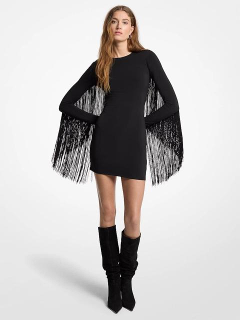 MICHAEL KORS Fringed Matte Jersey Dress