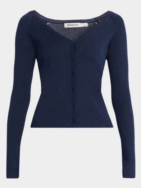 SIMKHAI Darlene Silk-Cashmere Cardigan