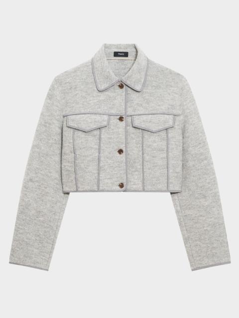 Theory Crop Boucle Trucker Jacket
