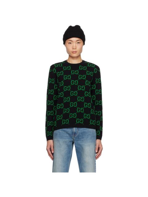 GUCCI Black & Green GG Sweater