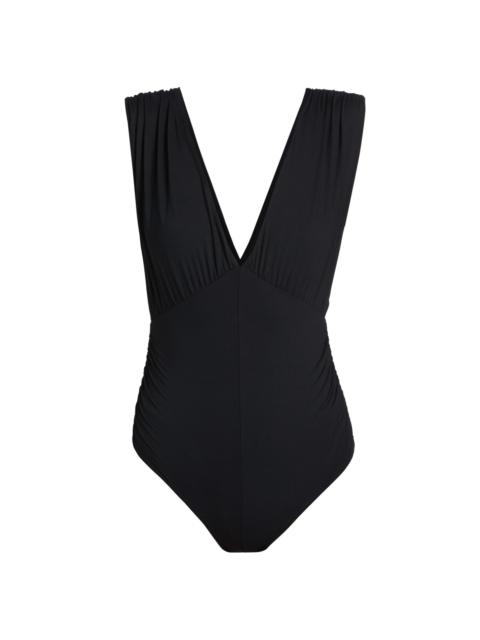 MARYSIA Women's Montery V-Neck One-Piece Swimsuit - Black