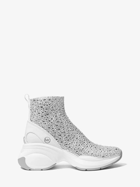 MICHAEL KORS Zuma Embellished Stretch Knit Sock Sneaker