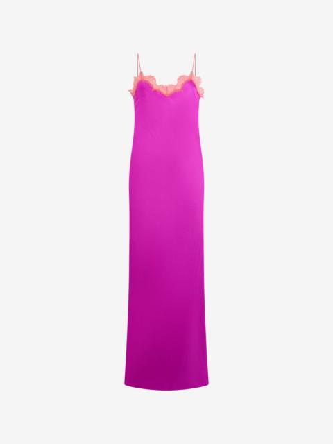Roberto Cavalli Fuchsia Silk Maxi Slip Dress