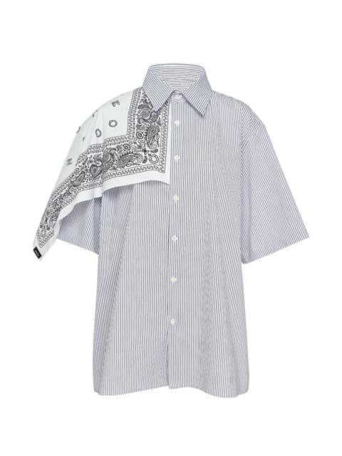 BONBOM bandana-detail striped shirt