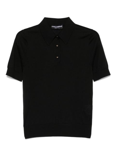 Dolce & Gabbana fine-knit polo top