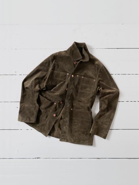 Drake's Olive Suede Welder Jacket