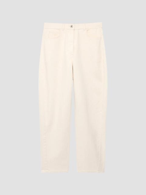 Another Tomorrow Women's Denim Curved Pants - Ecru