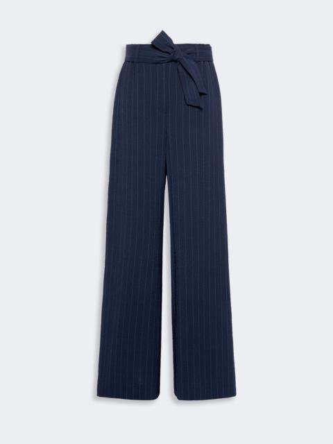 Max Mara LIRA Pinstripe wool seersucker trousers - ULTRAMARINE