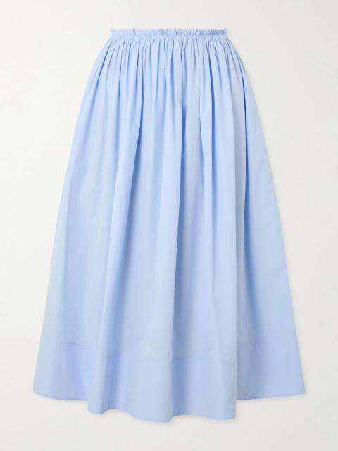 GABRIELA HEARST Shiva gathered cotton-poplin maxi skirt Sky blue