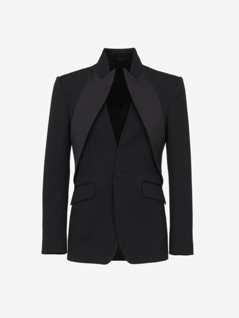 ジャケット Alexander Mcqueen Twisted Cavalry Twill Spliced Jacket Twisted Spliced wool blazer - ALEXANDER McQUEEN - BLACK