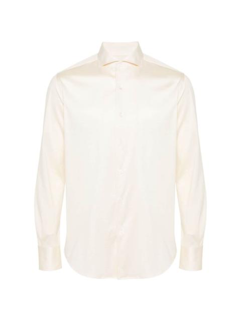 spread-collar cotton shirt