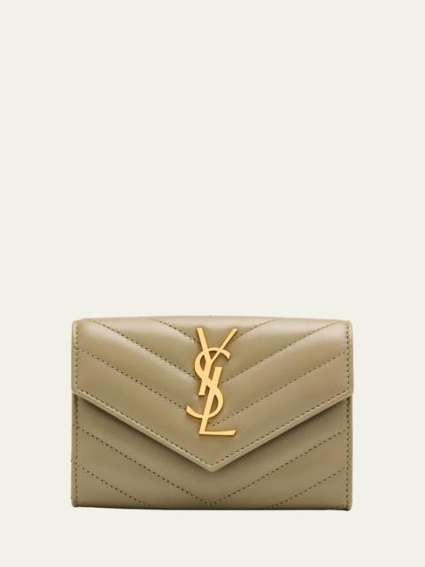 SAINT LAURENT YSL Monogram Small Flap Wallet in Smooth Leather