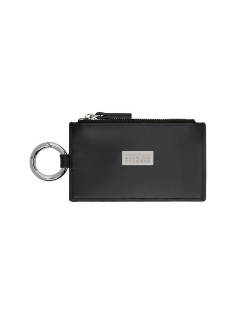 MM6 Maison Margiela Black Numeric Leather Key Ring Wallet