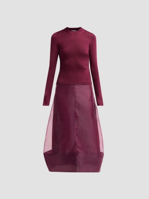 SIMKHAI Women's Maril Sheer Skirt Midi Dress - Fig