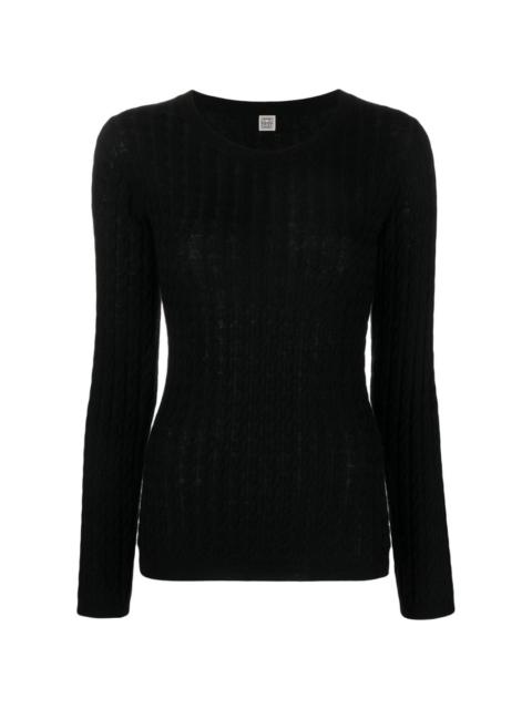 cable-knit wool jumper