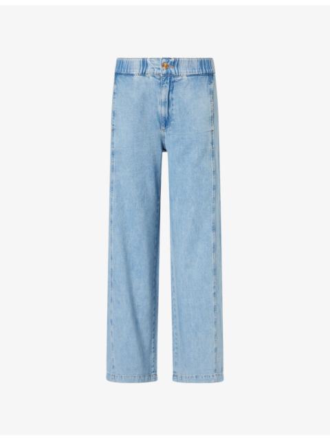 PAIGE Rumi Petite Wide-Leg Cotton-Blend Denim Jeans