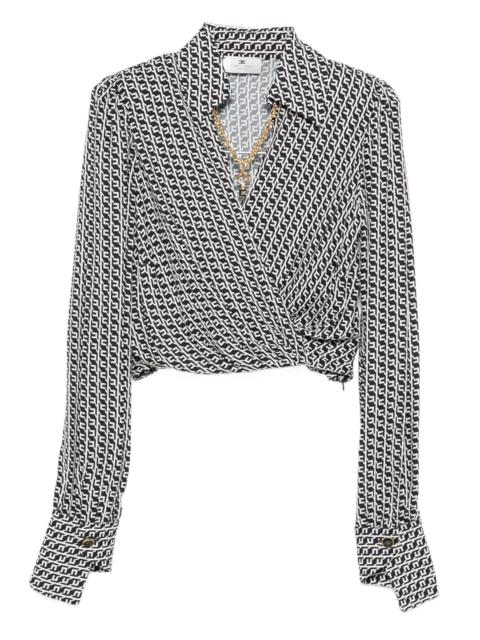 ELISABETTA FRANCHI Elisabetta Franchi Geometric-print Wrap Top