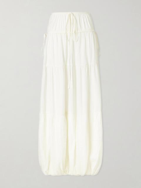 CO Gathered Crepe Bubble Maxi Skirt