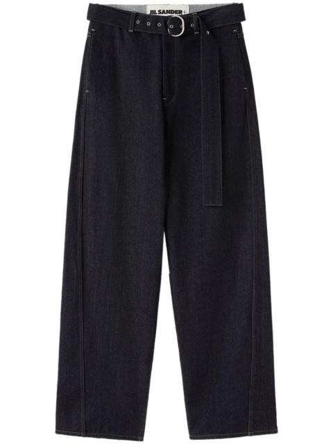 Jil Sander belted mid-rise wide-leg jeans