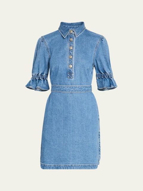 Cinq à Sept Nataly Denim Puff-Sleeve Mini Dress