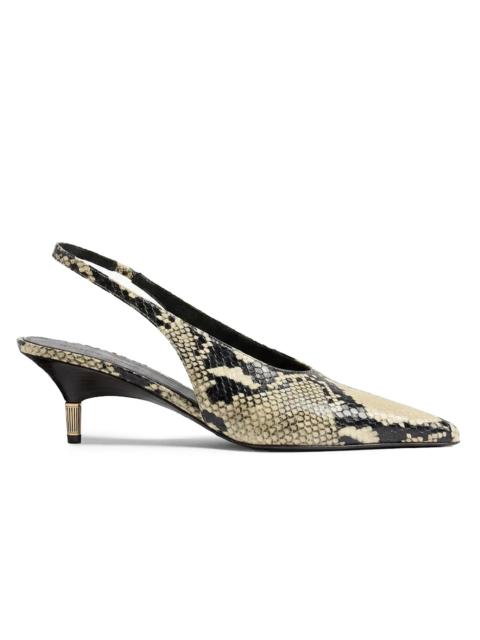 KHAITE Women's Bella 50MM Python-Embossed Leather Slingback Pumps - Natural