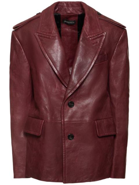 Ann Demeulemeester Selma tailored peak lapel leather jacket