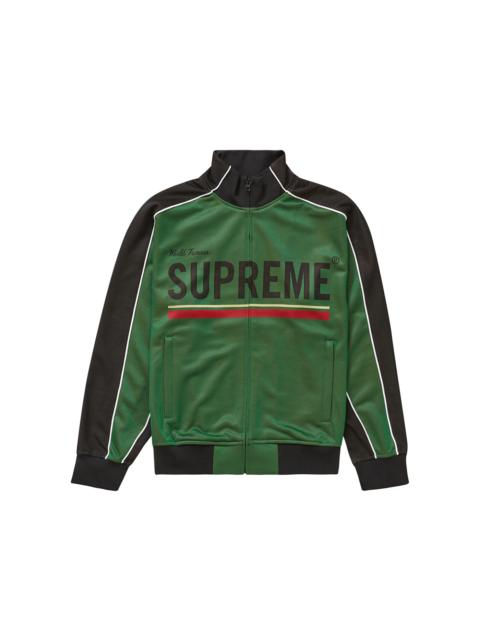 Supreme World Famous Jacquard Track Jacket Green